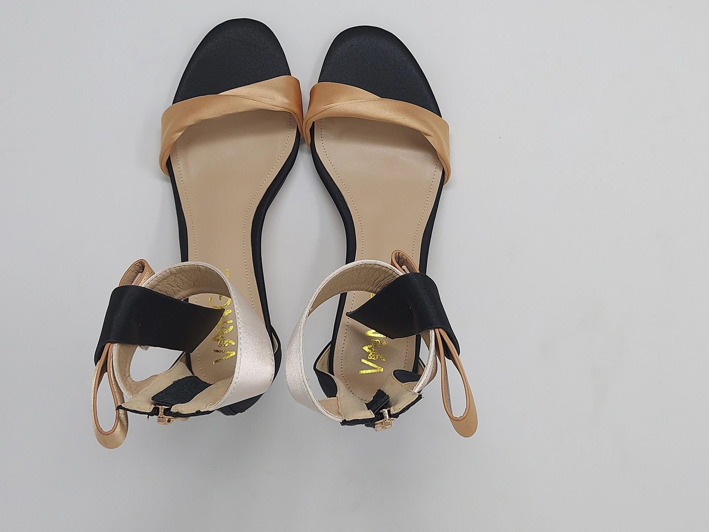 Zara Bow Sandals - Gold/Black/Pewter