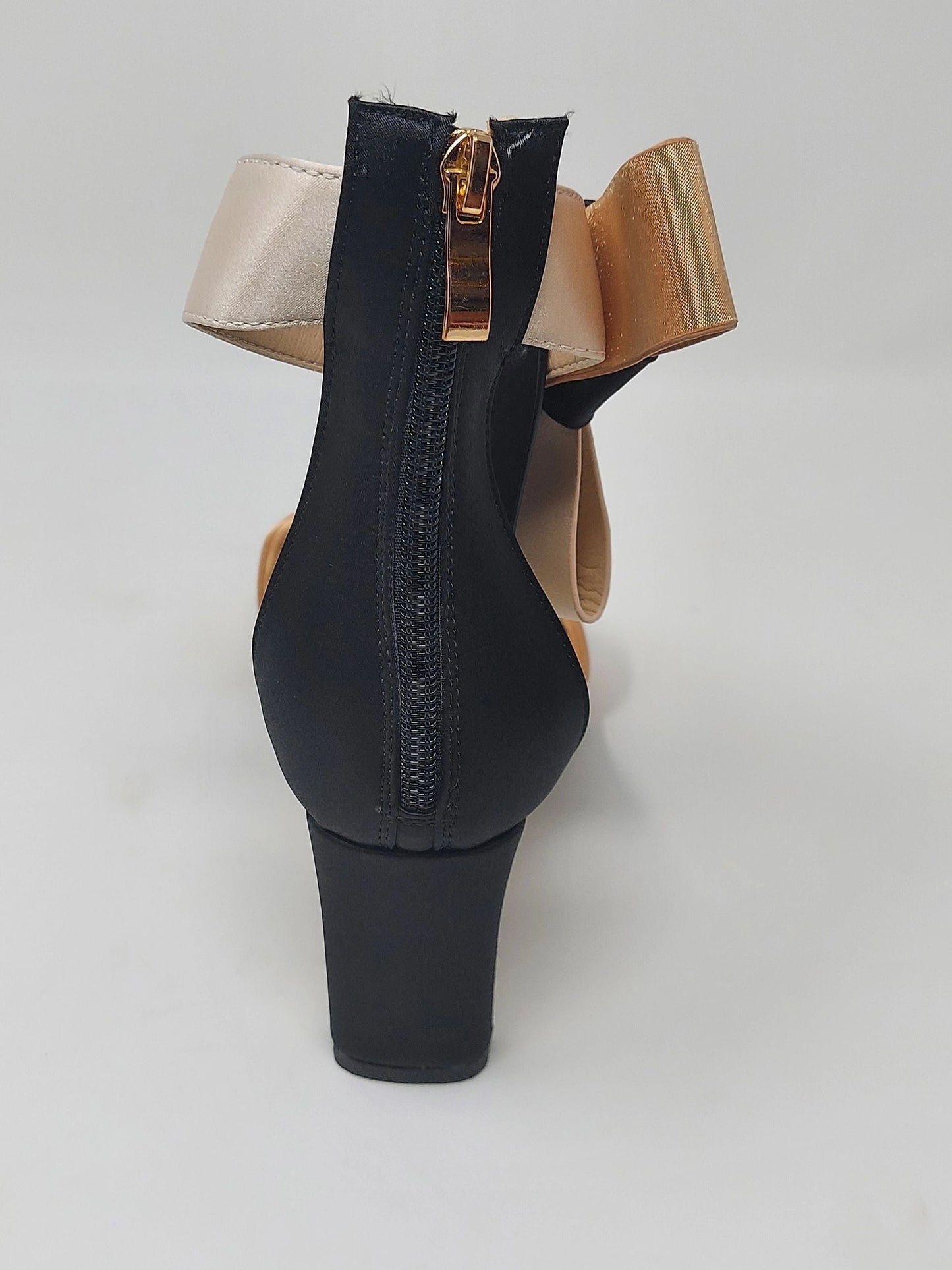Zara Bow Sandals - Gold/Black/Pewter