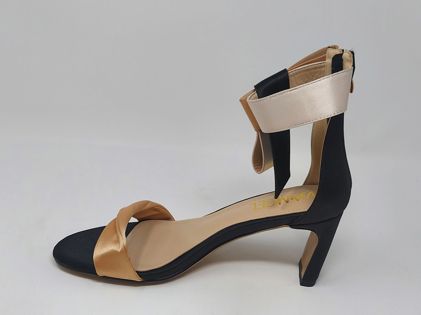 Zara Bow Sandals - Gold/Black/Pewter