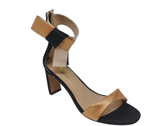 Zara Bow Sandals - Gold/Black/Pewter