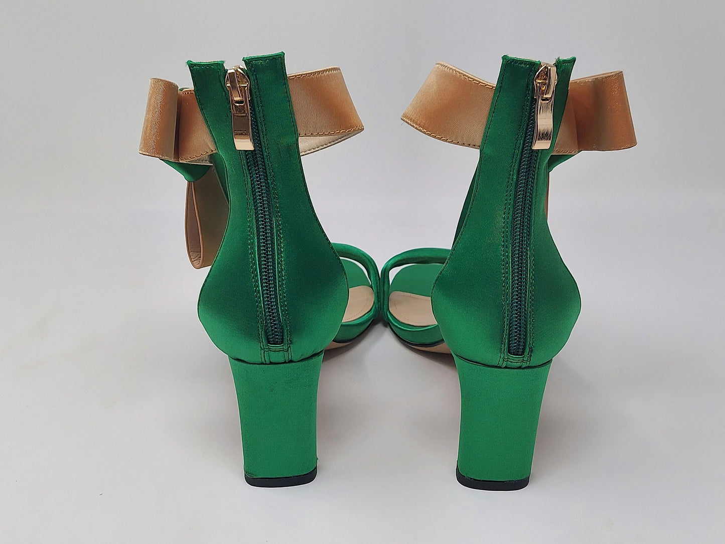Zara Bow Sandals - Green/Gold