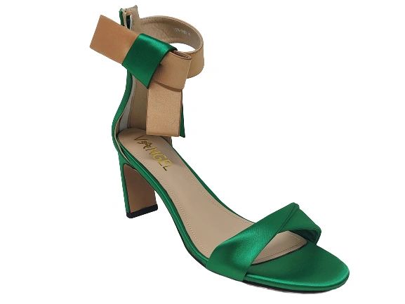 Zara Bow Sandals - Green/Gold