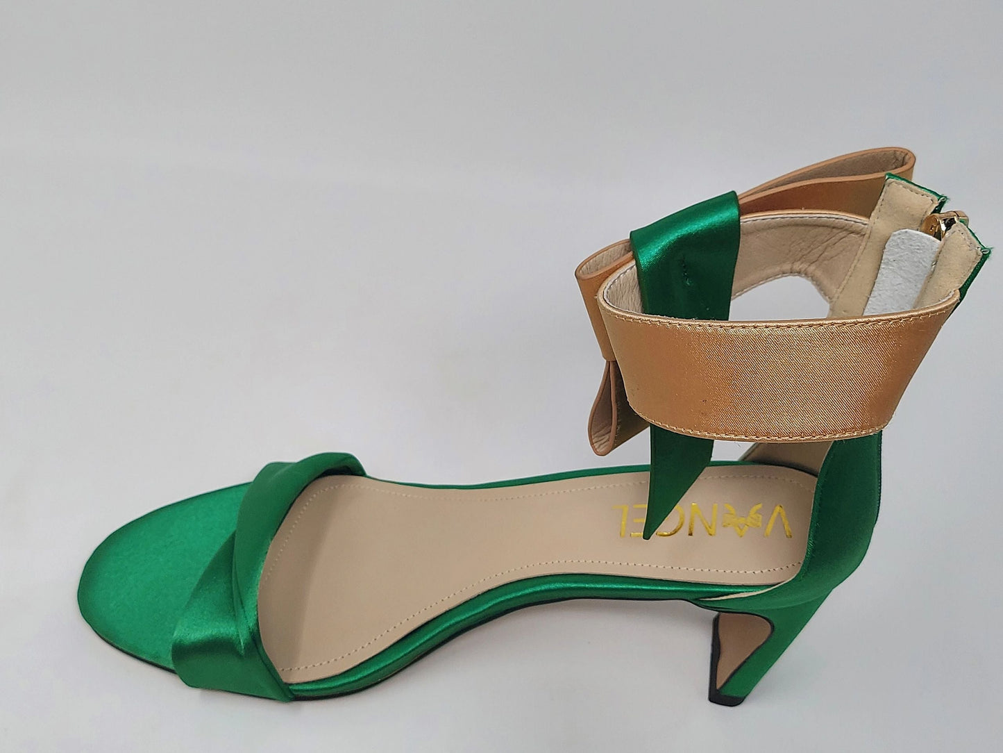 Zara Bow Sandals - Green/Gold