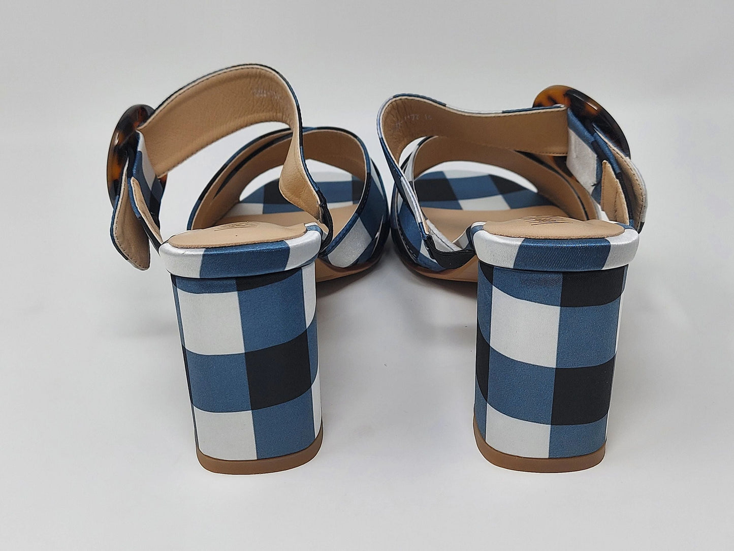 Nachi Strapped Mules - White/Black/Blue
