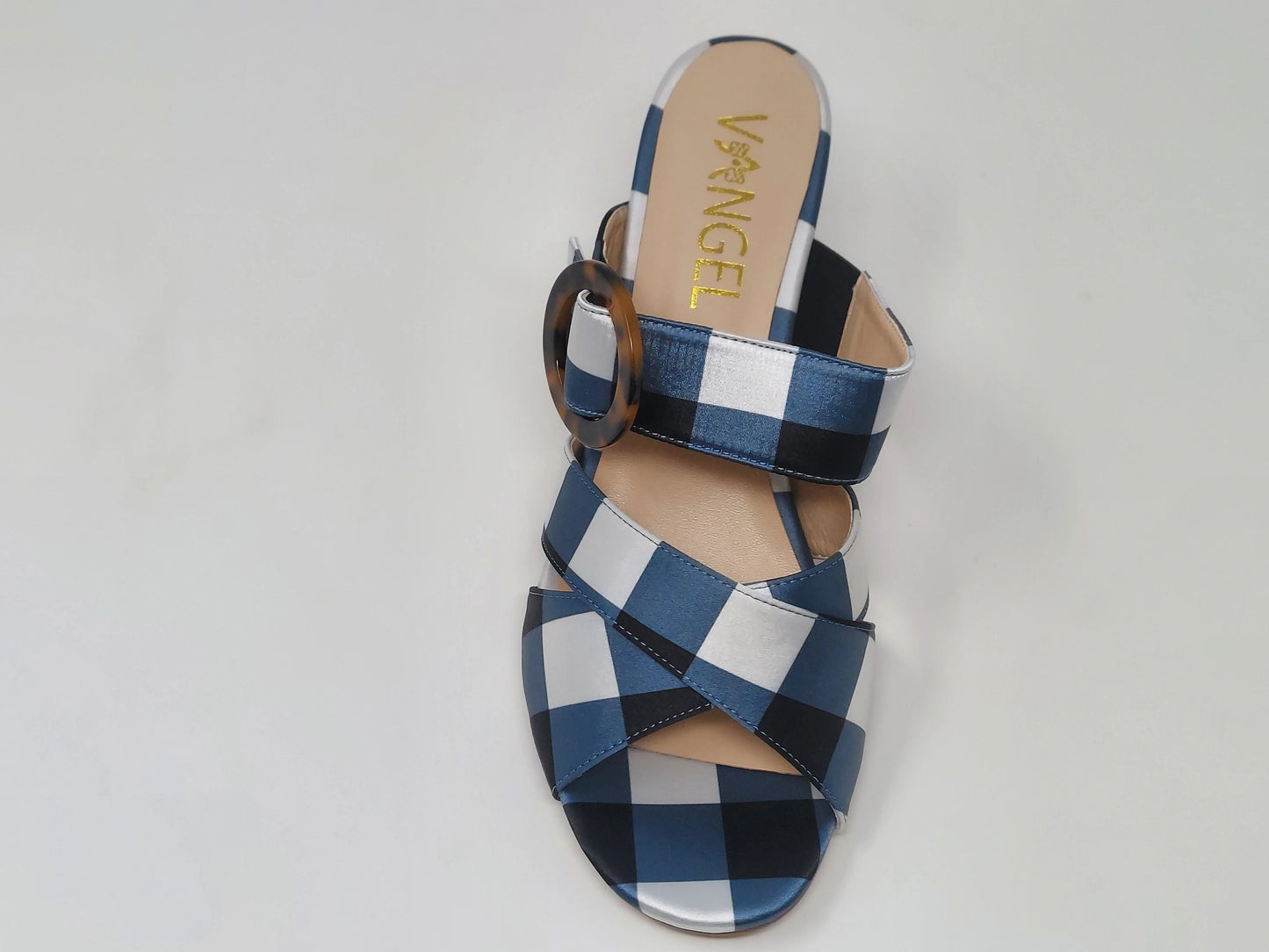 Nachi Strapped Mules - White/Black/Blue