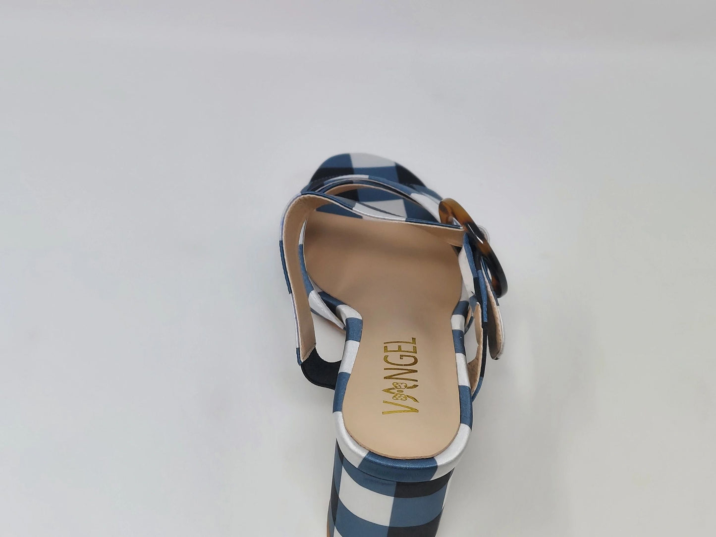 Nachi Strapped Mules - White/Black/Blue