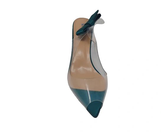 Vangel Clear Peep Toe Pumps - Green