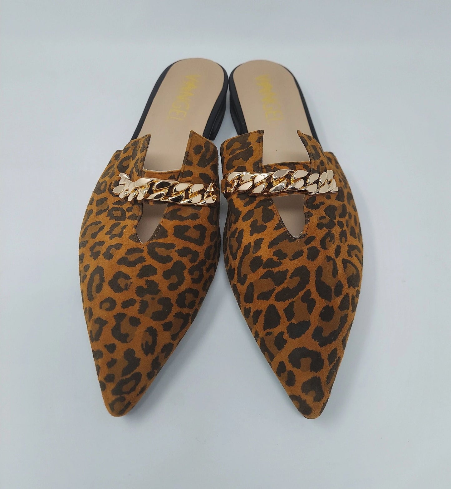 Zoey Pointed Toe Flat Mules - Leopard