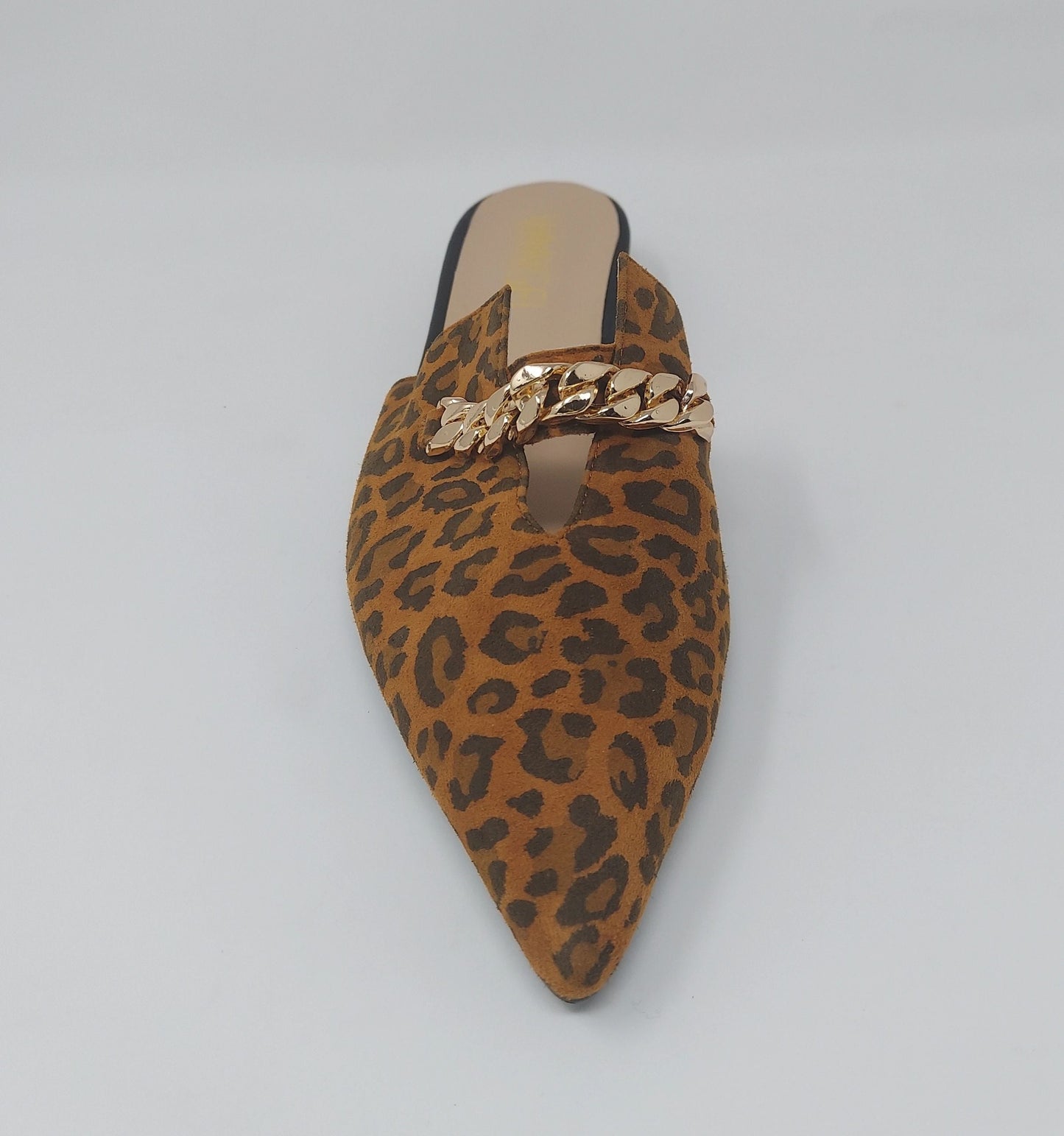 Zoey Pointed Toe Flat Mules - Leopard