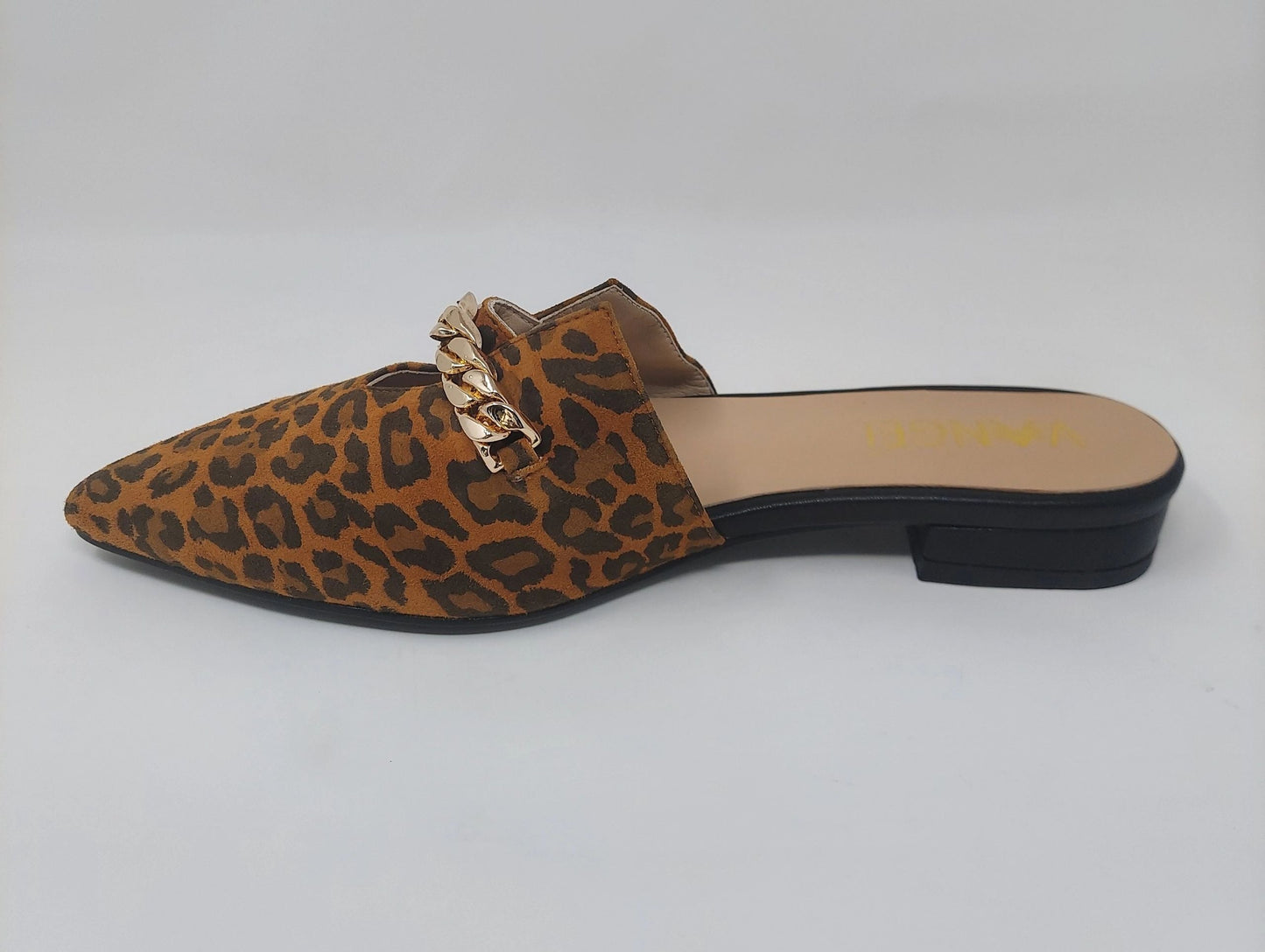 Zoey Pointed Toe Flat Mules - Leopard