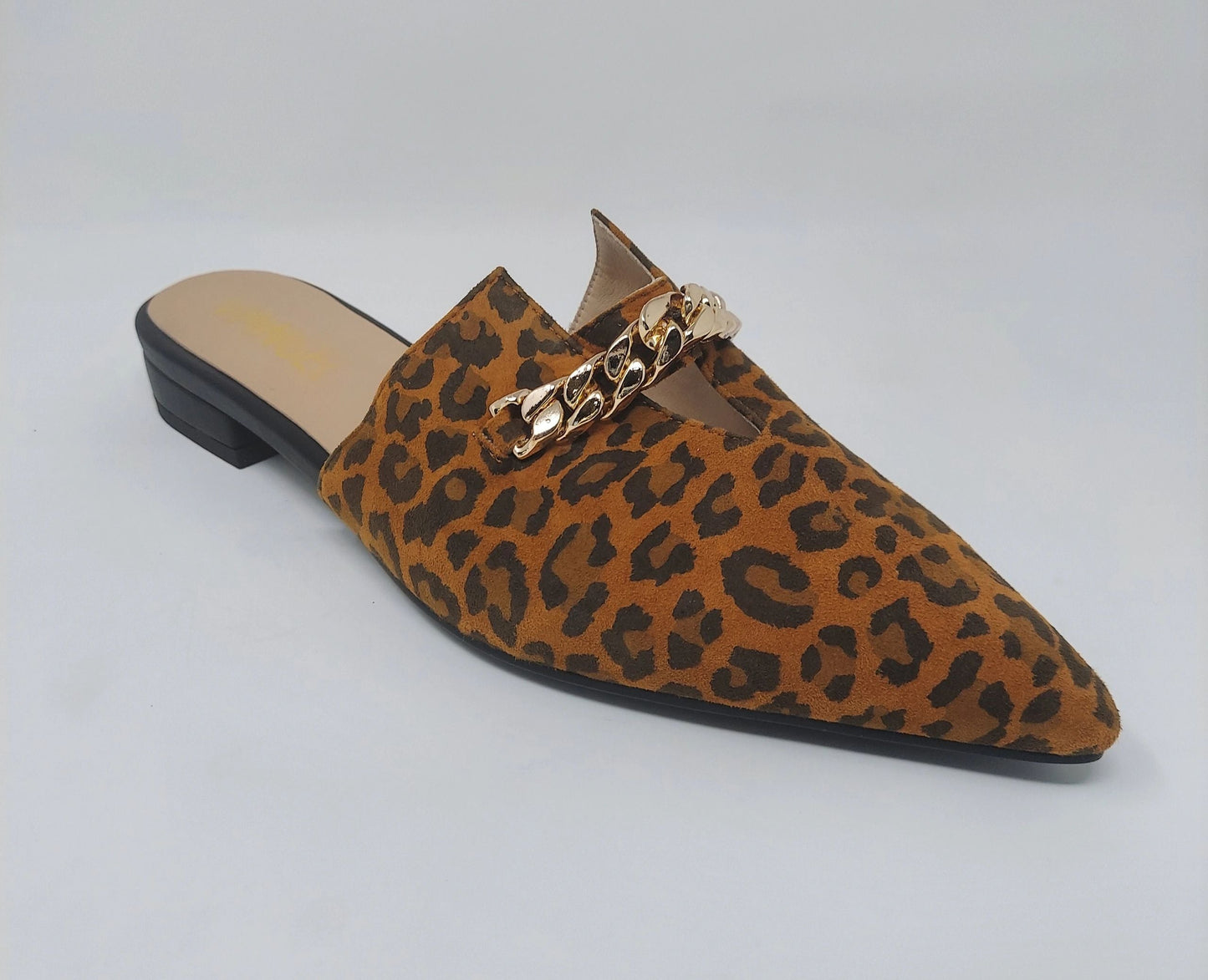 Zoey Pointed Toe Flat Mules - Leopard