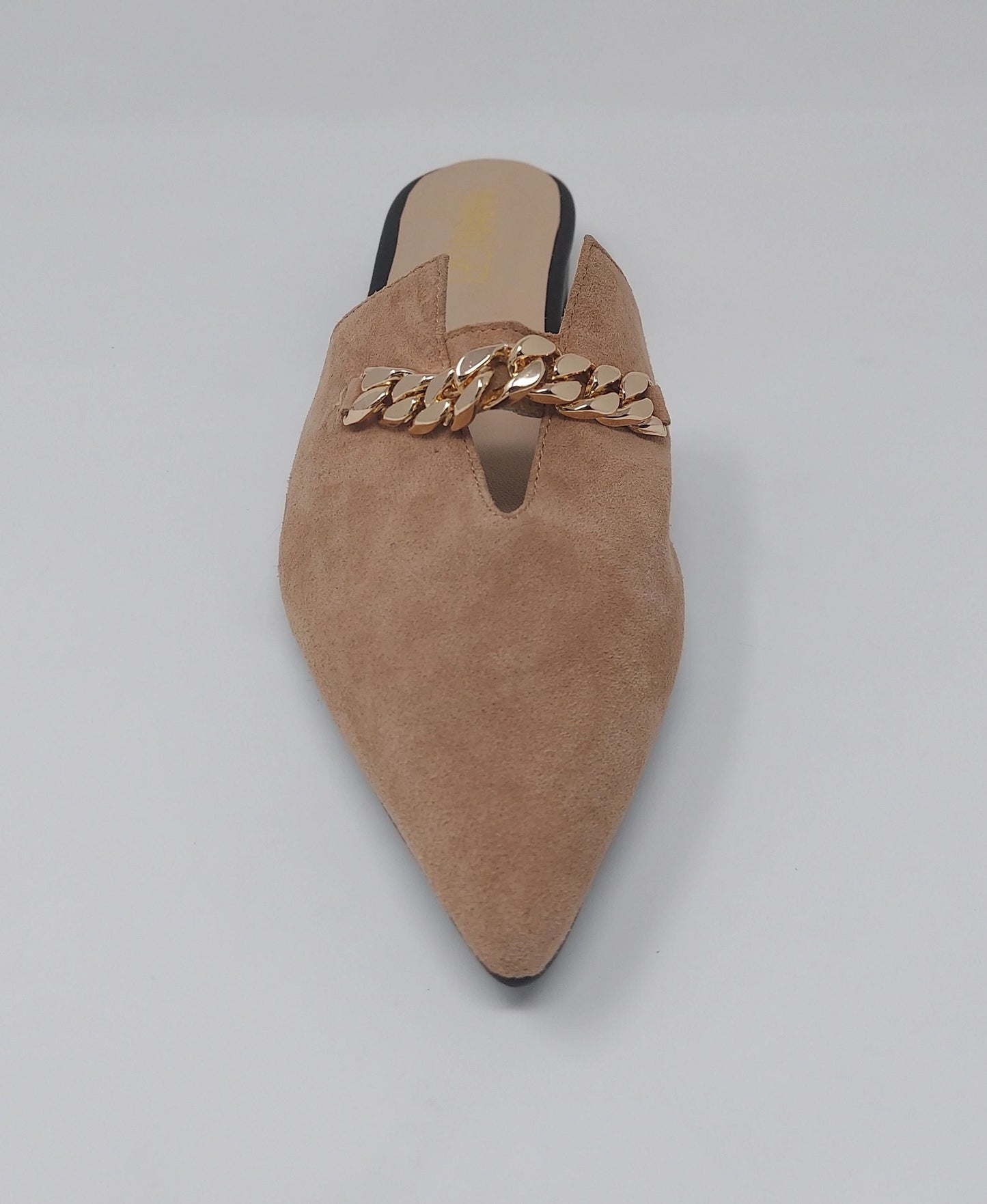 Zoey Pointed Toe Flat Mules - Tan