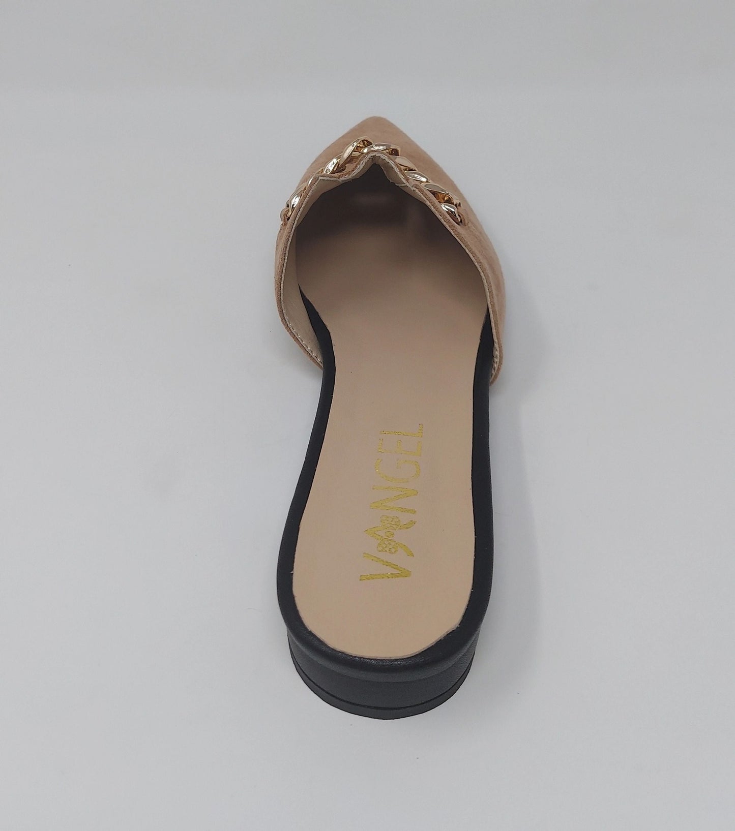 Zoey Pointed Toe Flat Mules - Tan
