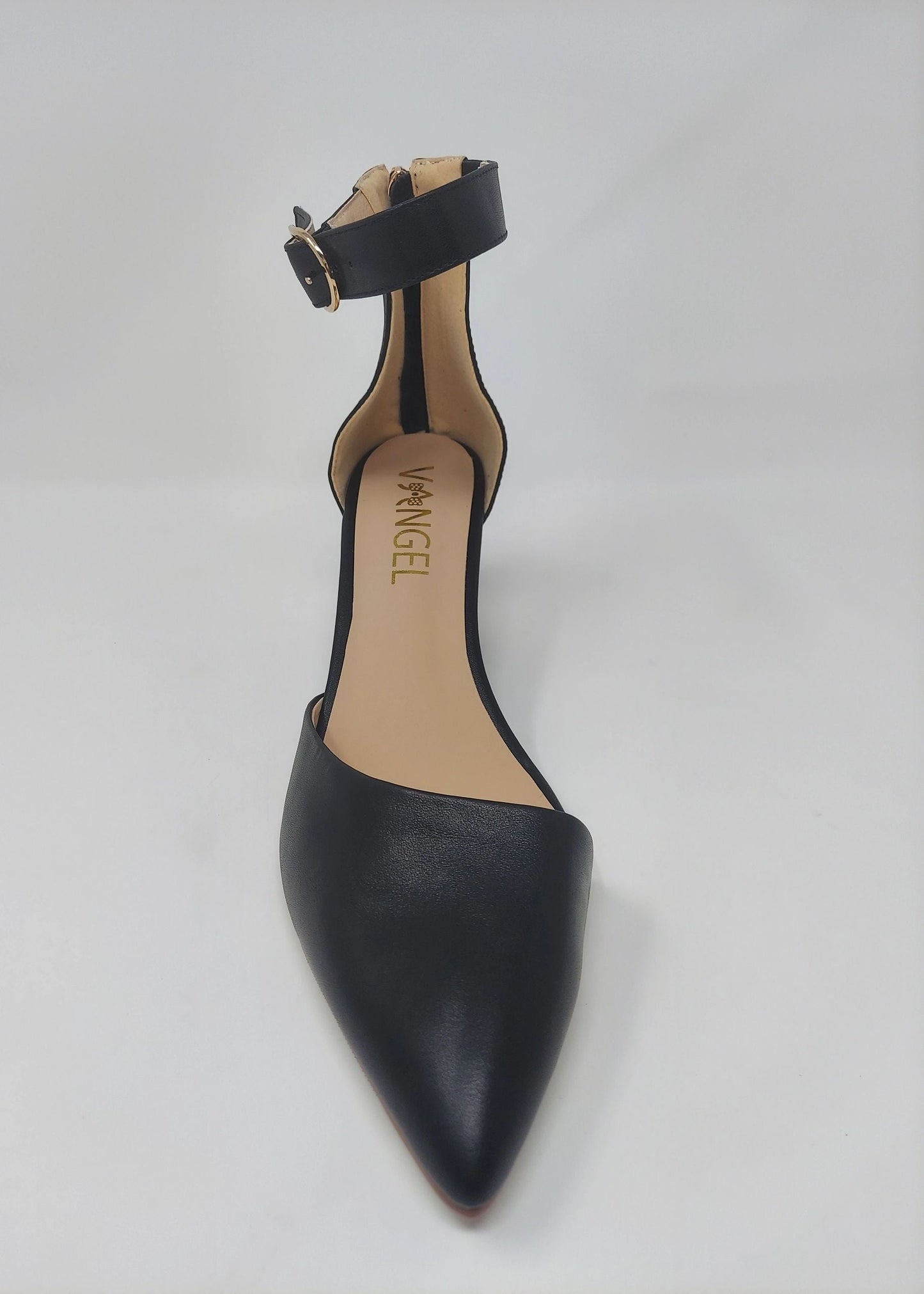 Leila Slanted Closed Toe Wedge - Black