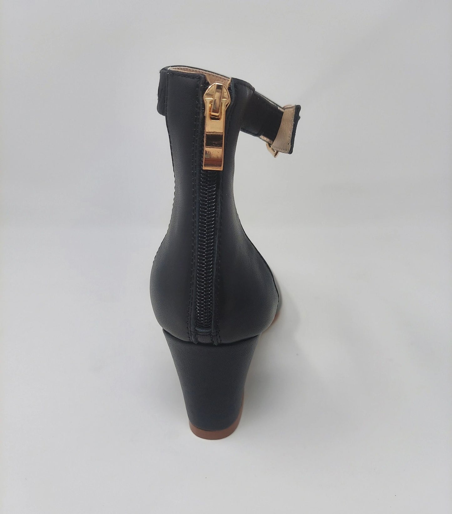 Leila Slanted Closed Toe Wedge - Black