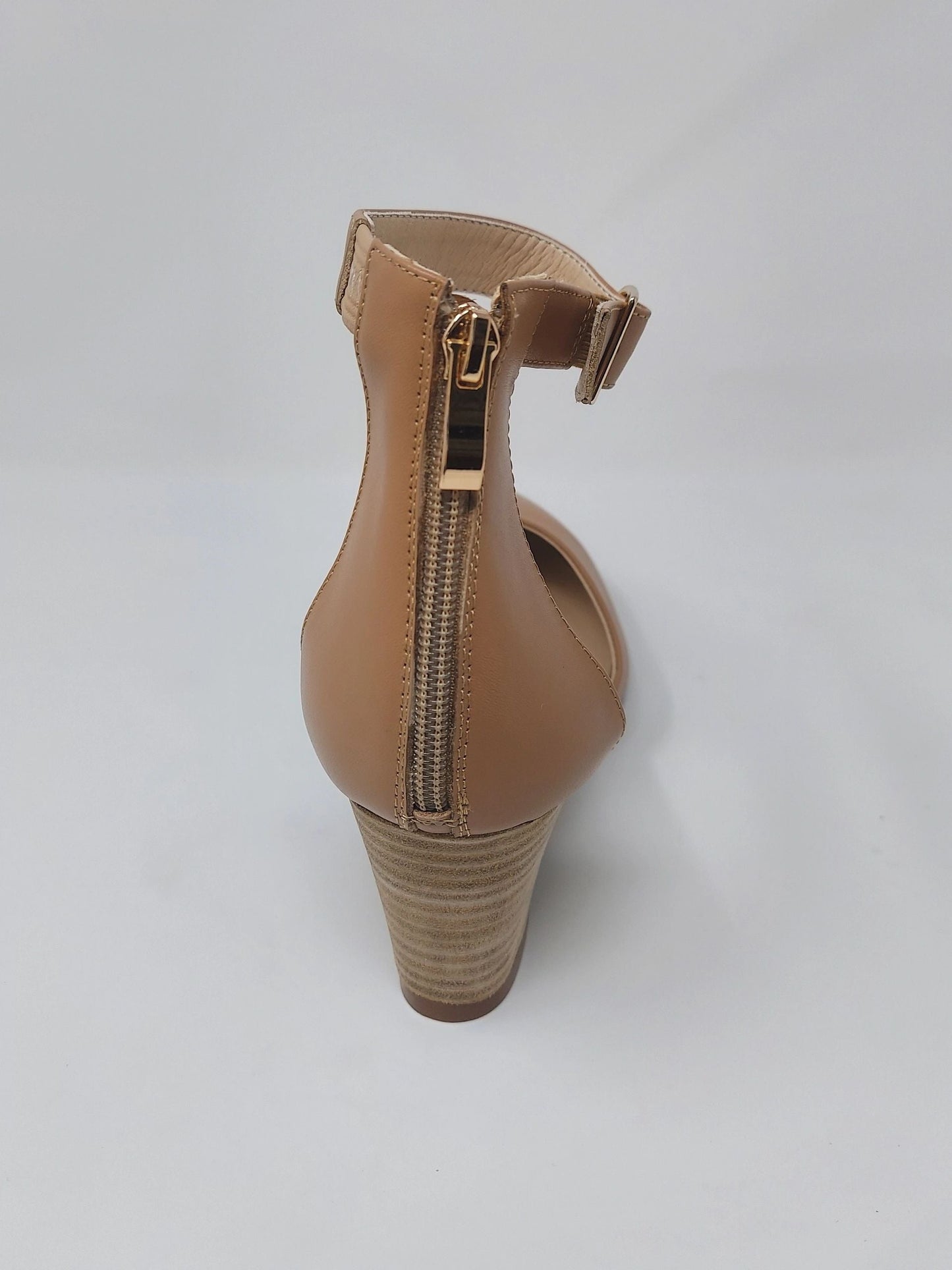 Leila Slanted Closed Toe Wedge - Tan