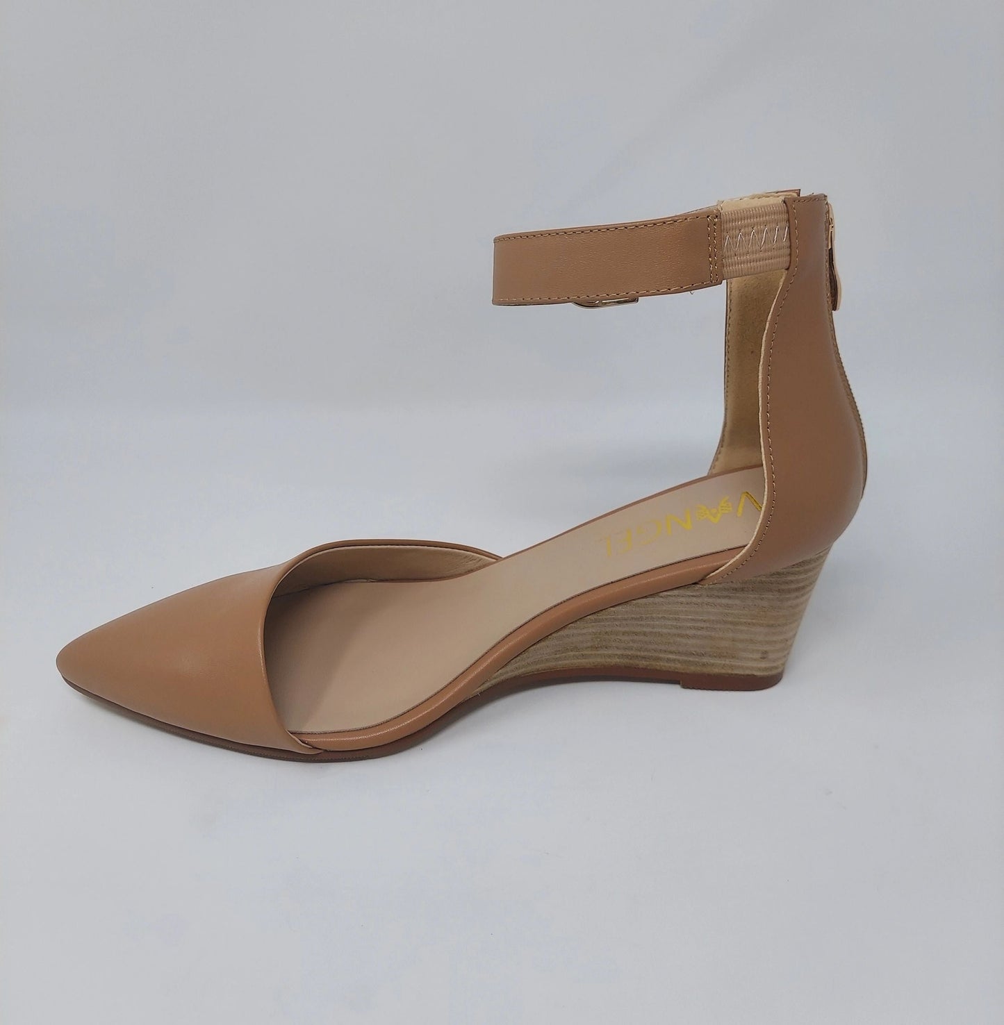 Leila Slanted Closed Toe Wedge - Tan