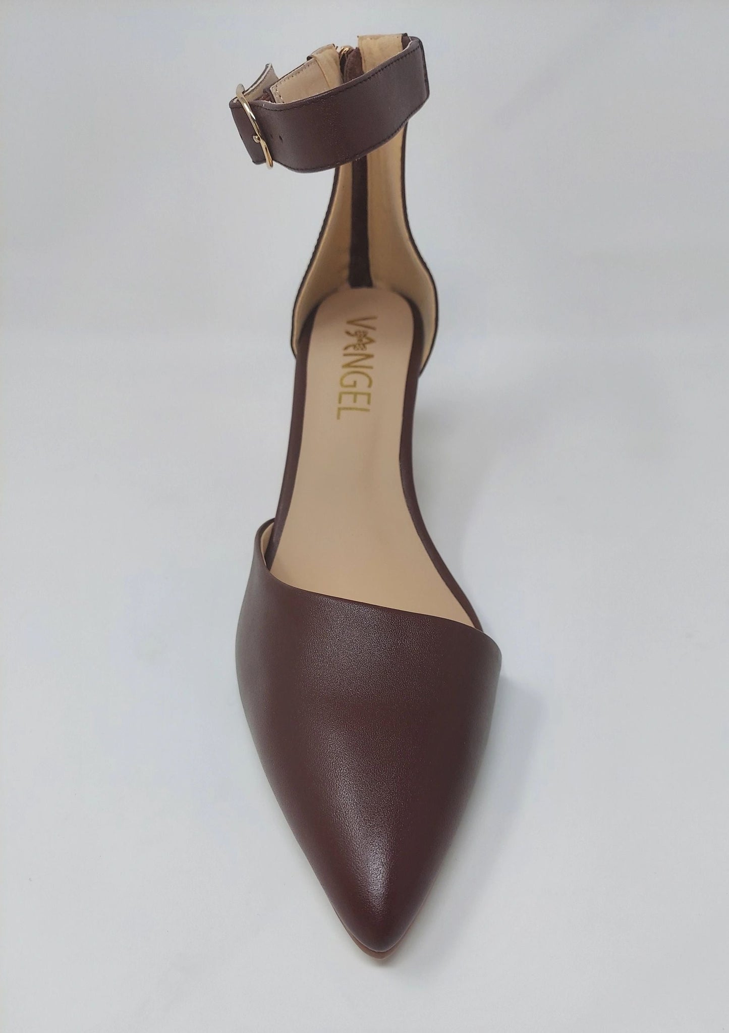 Leila Slanted Closed Toe Wedge - Chocolate Brown