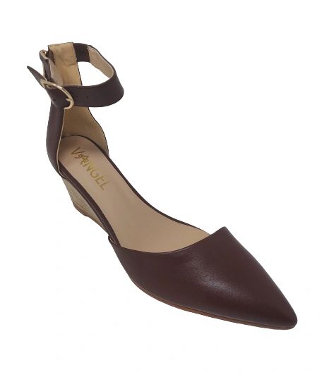Leila Slanted Closed Toe Wedge - Chocolate Brown