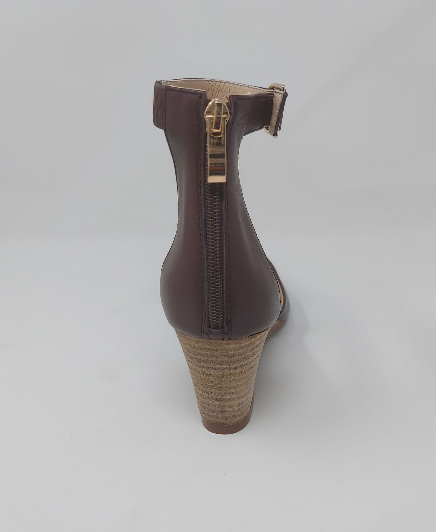 Leila Slanted Closed Toe Wedge - Chocolate Brown