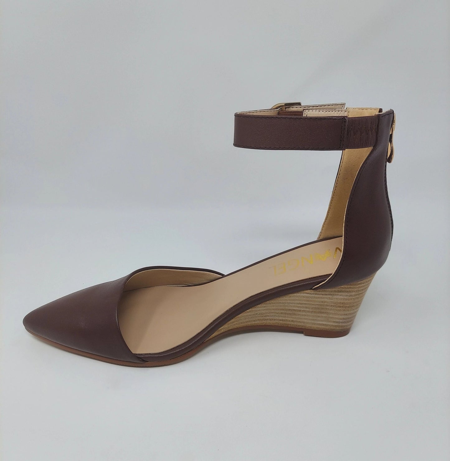 Leila Slanted Closed Toe Wedge - Chocolate Brown