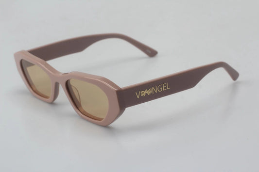 Irregular Small Frame Sunglasses-Tan