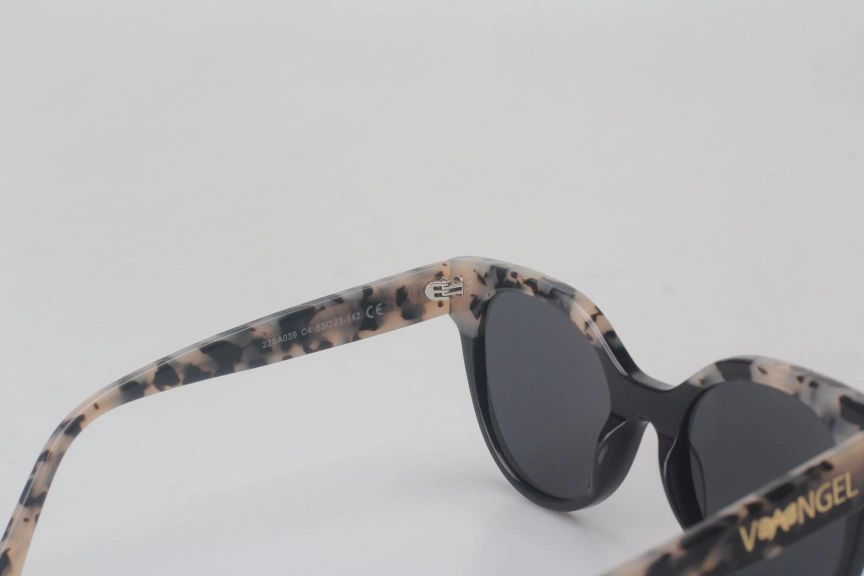 Oval Sunglasses With Patchwork-Black/Light Tortoiseshell