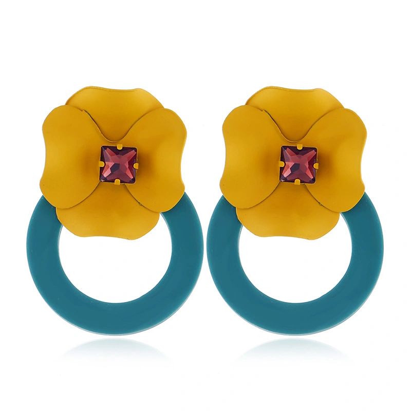 Circular Flower Vintage Fashion Earrings- Multiple colors
