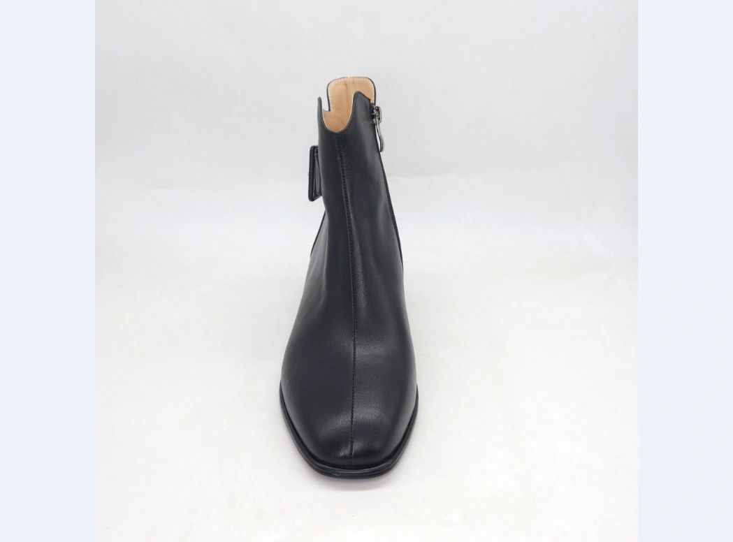 Vangel Buckle Square Heel Ankle Boots - Black