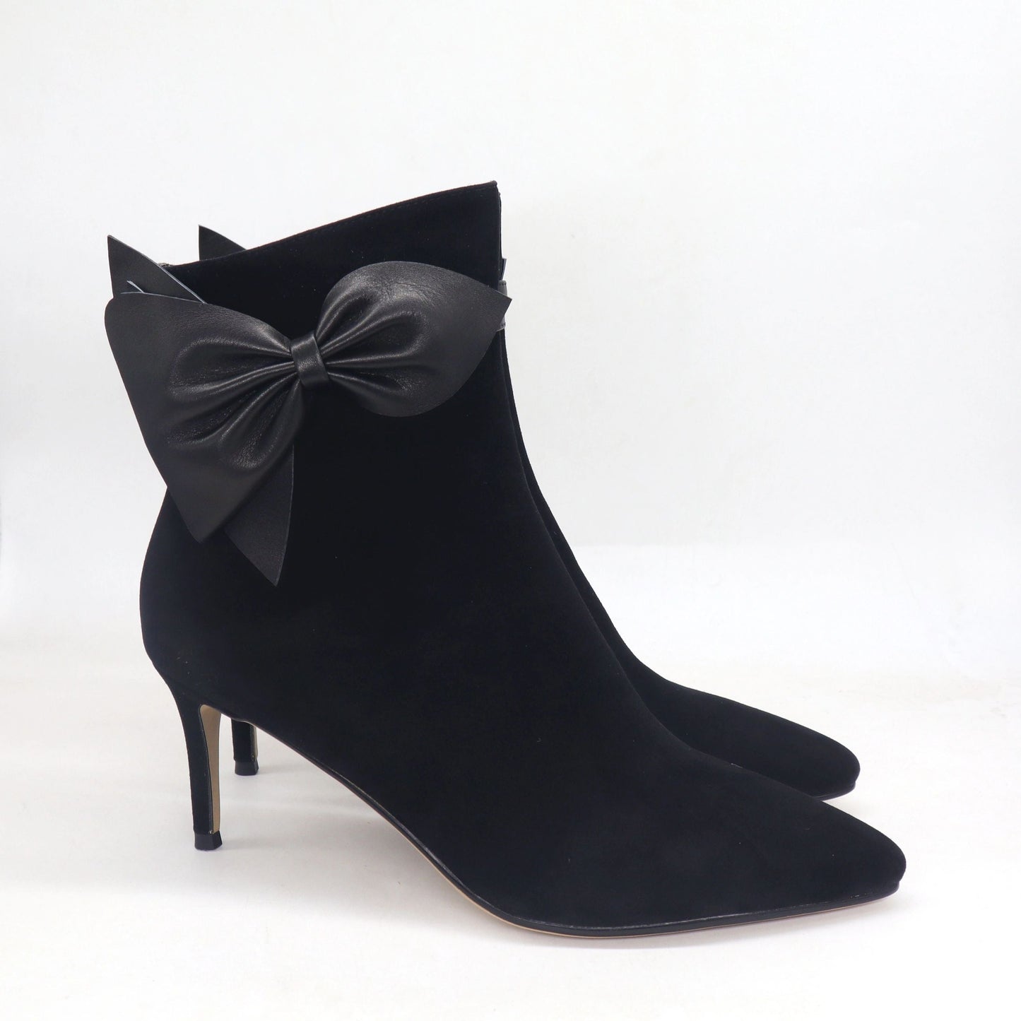 Vangel Bow Ankle Booties - Black