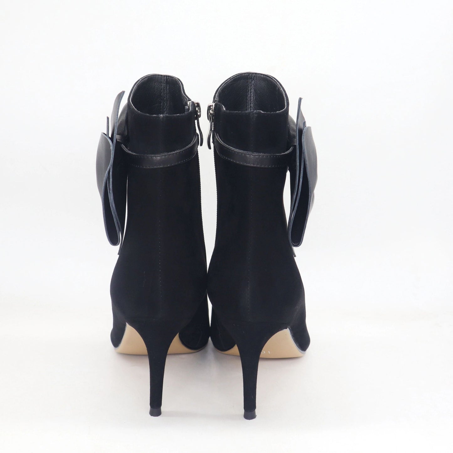 Vangel Bow Ankle Booties - Black