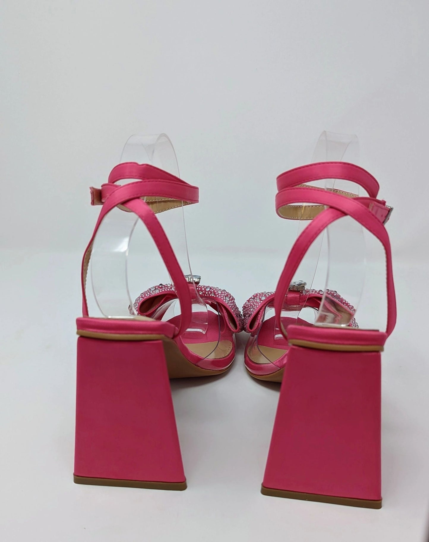 Anya Sparkly Bow Sandals - Fuchsia Pink