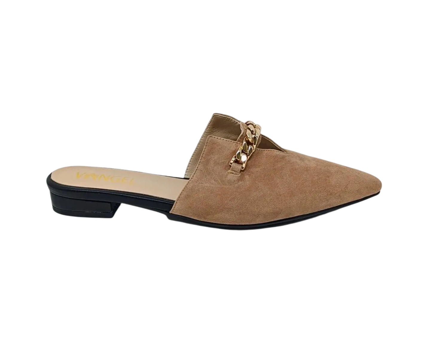 Zoey Pointed Toe Flat Mules - Tan