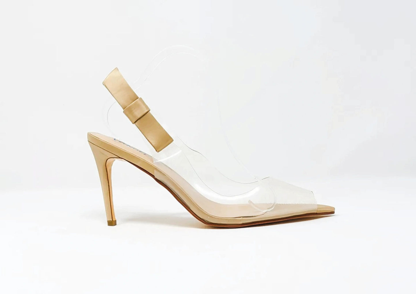 Vangel Clear Peep Toe Pumps - Gold