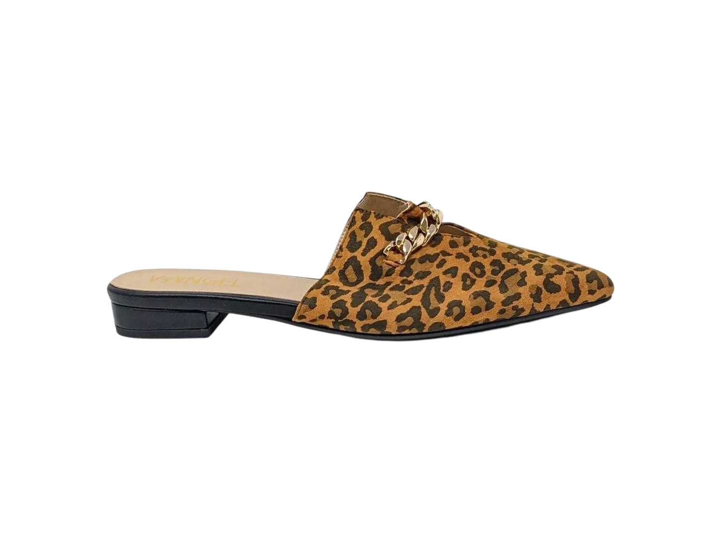 Zoey Pointed Toe Flat Mules - Leopard
