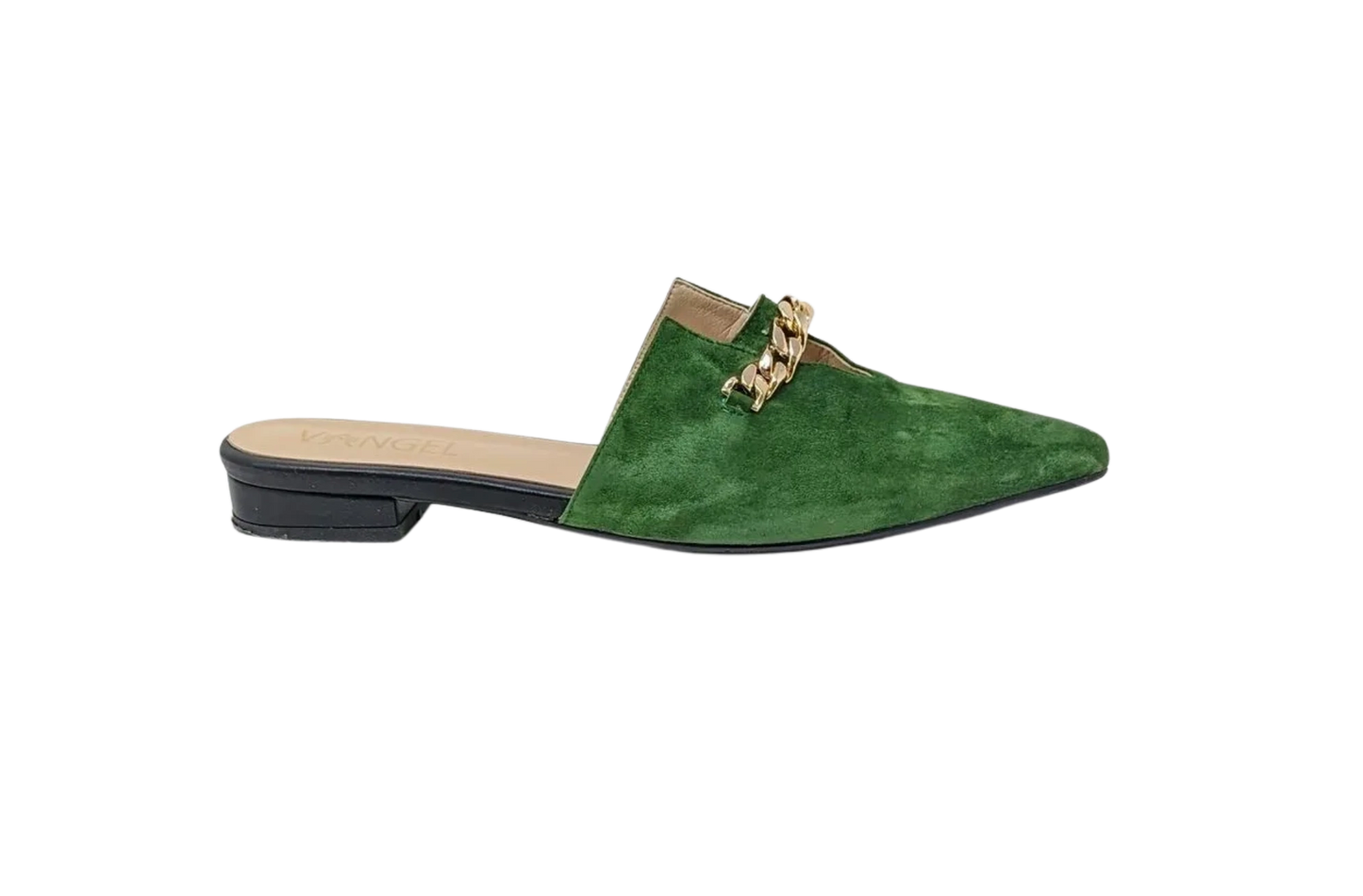 Zoey Pointed Toe Flat Mules - Green