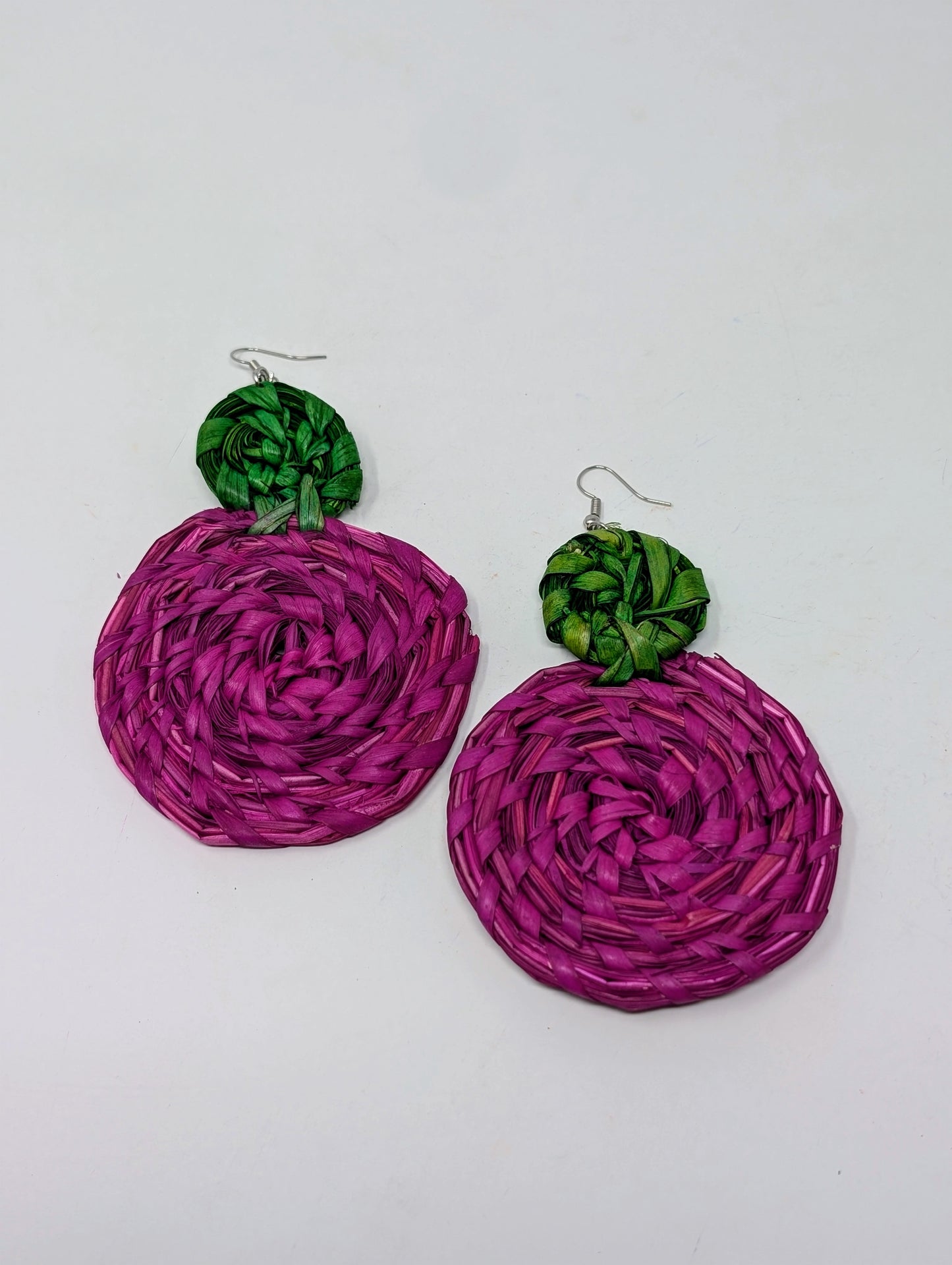 Zainab Circles Raffia Earrings
