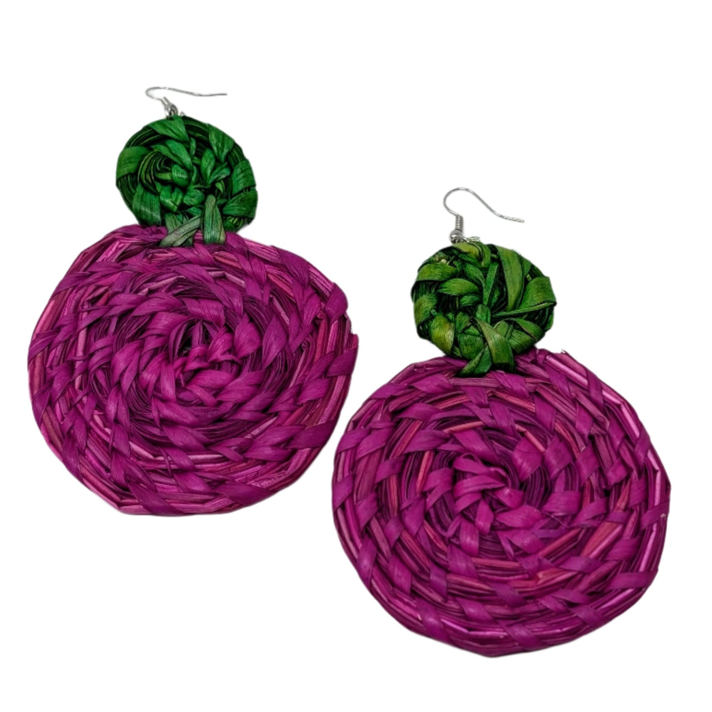 Zainab Circles Raffia Earrings