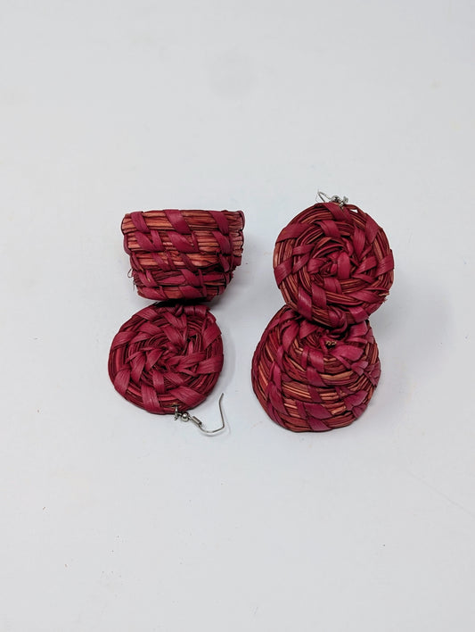 Zainab Basket Raffia Earrings