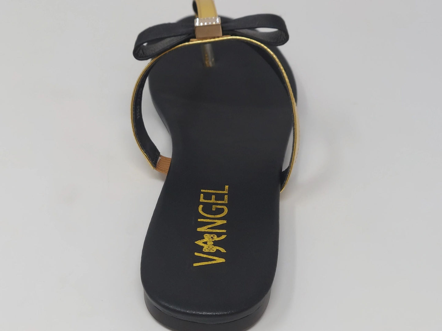 Chizzy Bow Slippers- Black/Gold