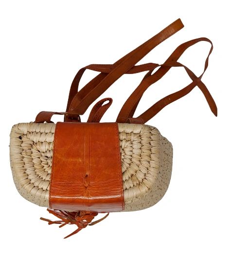 Vangel Raffia Backpack