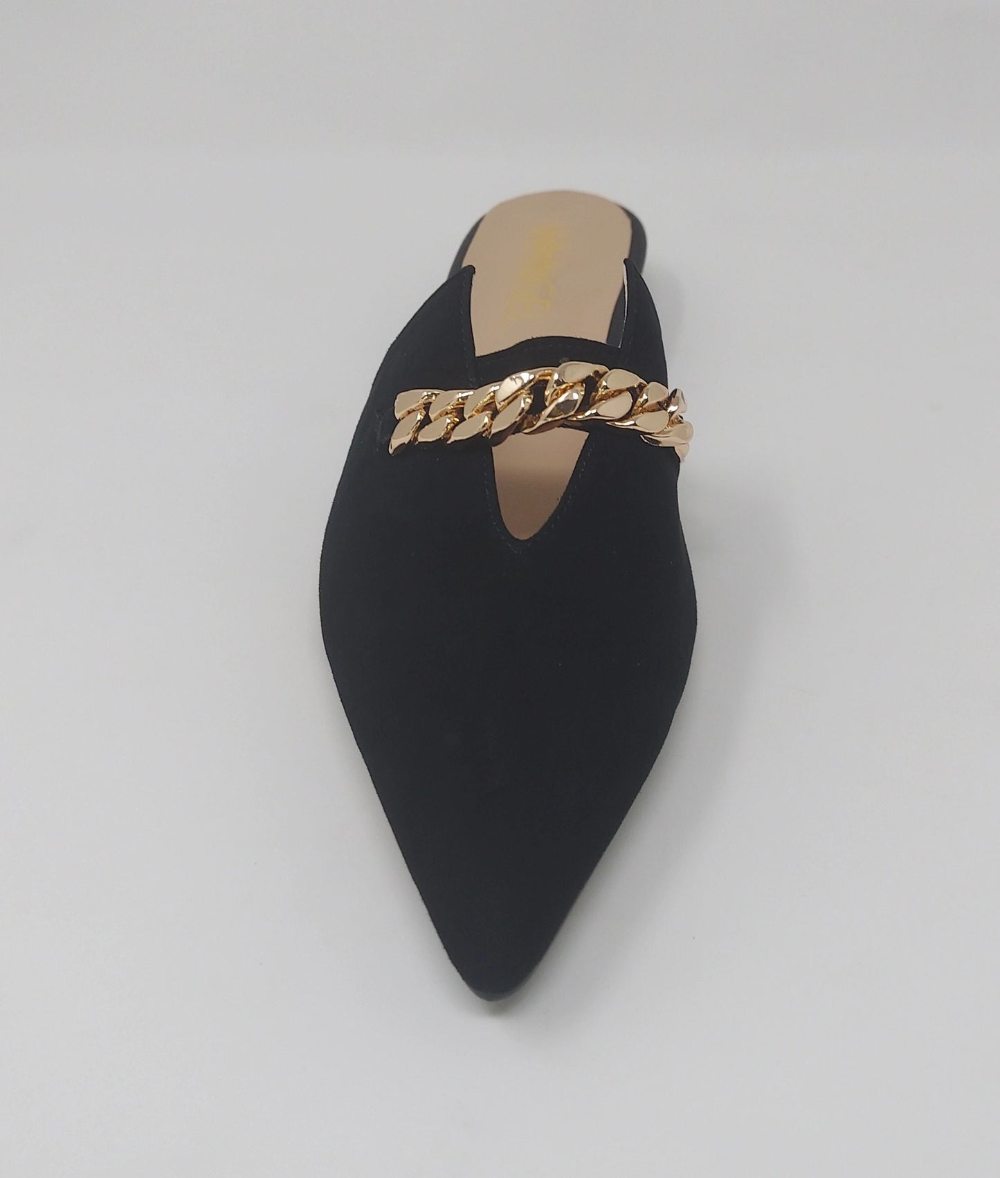 Zoey Pointed Toe Flat Mules - Black