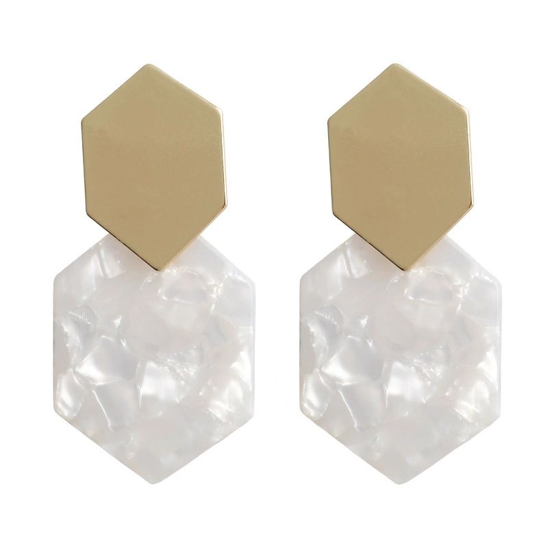 Hexagonal Drop Fashion Earrings-Multiple colors