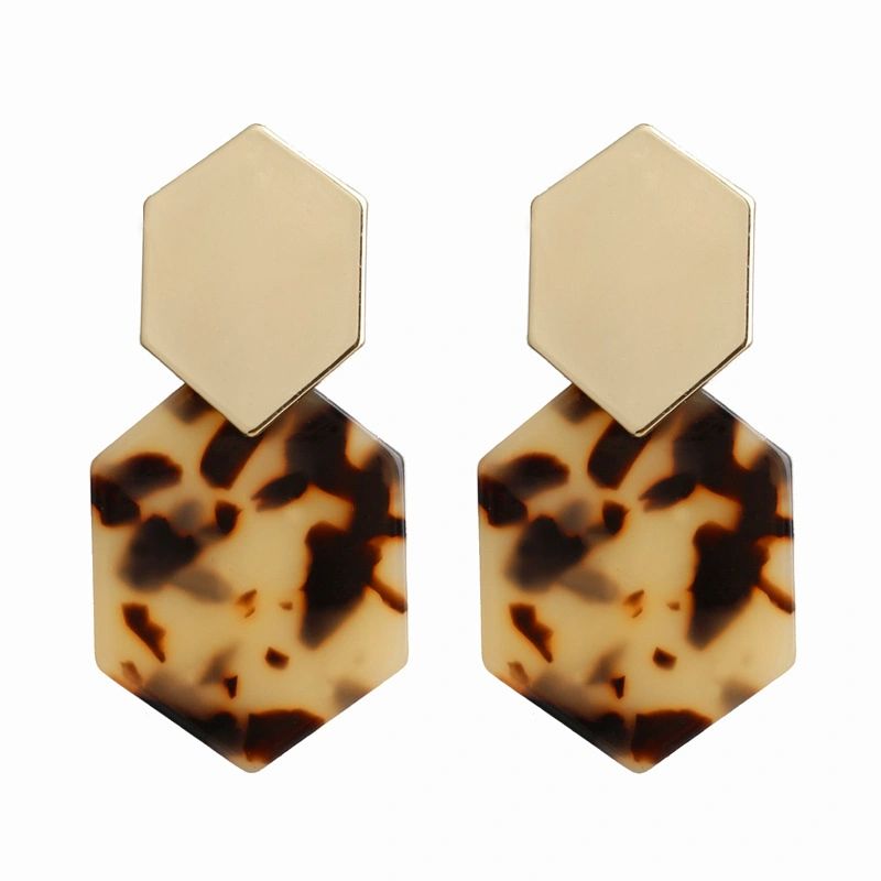 Hexagonal Drop Fashion Earrings-Multiple colors