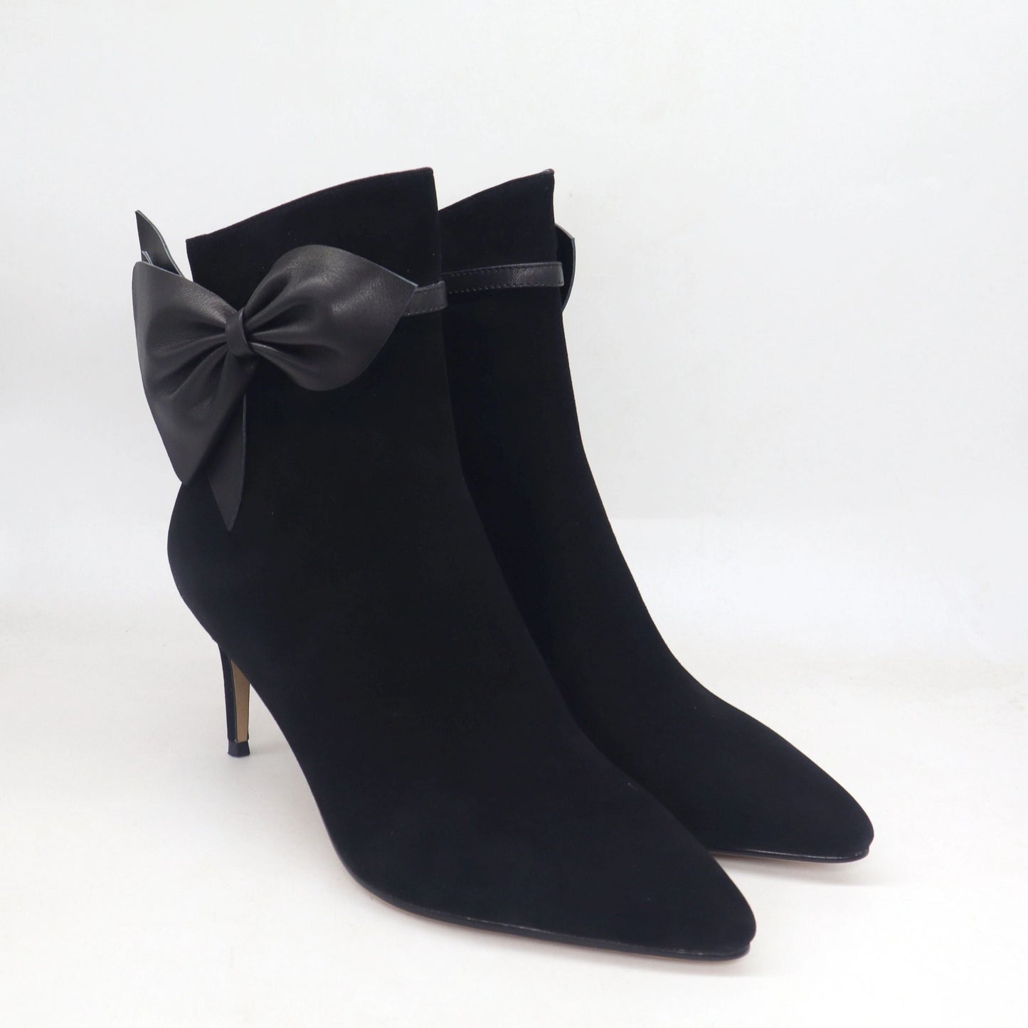 Vangel Bow Ankle Booties - Black