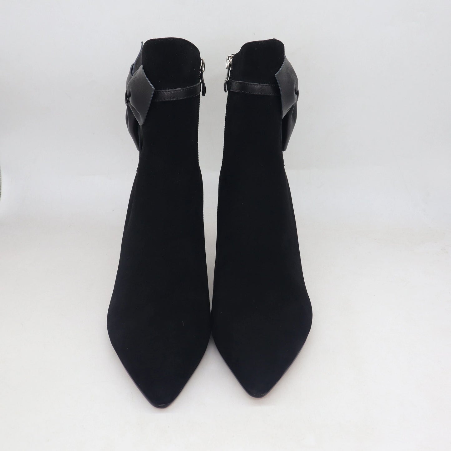 Vangel Bow Ankle Booties - Black