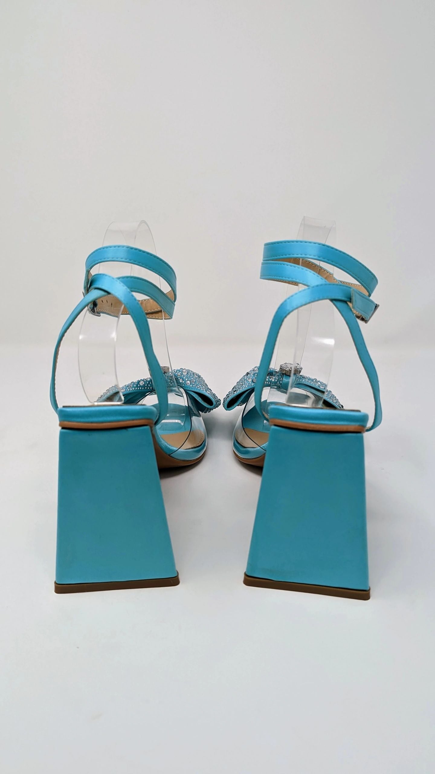 Anya Sparkly Bow Sandals - Tiffany Blue