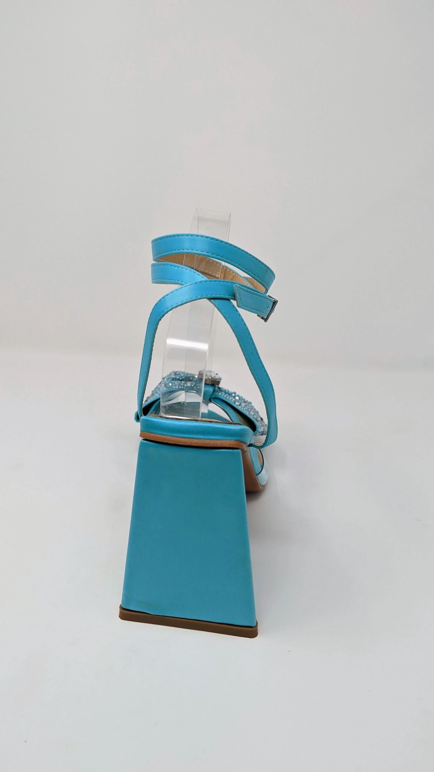 Anya Sparkly Bow Sandals - Tiffany Blue