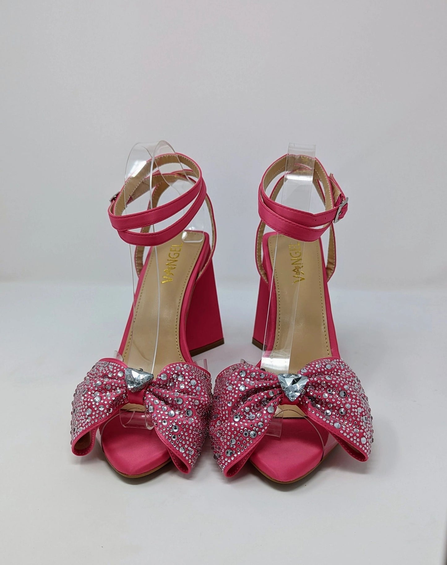 Anya Sparkly Bow Sandals - Fuchsia Pink