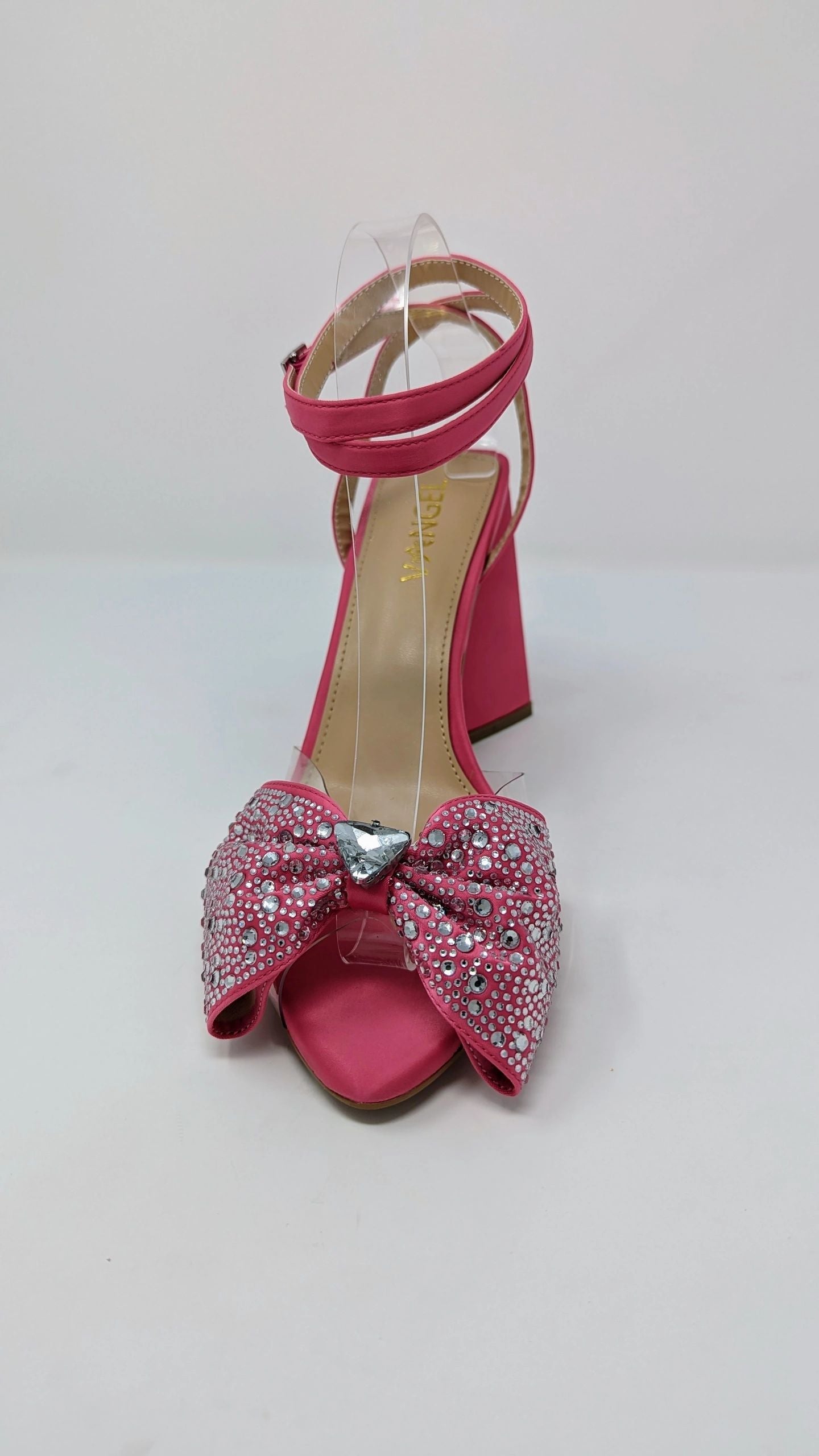 Anya Sparkly Bow Sandals - Fuchsia Pink